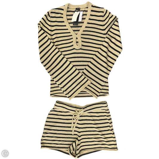 Shorts Set By Monrow In Black & Tan, Size: Xs