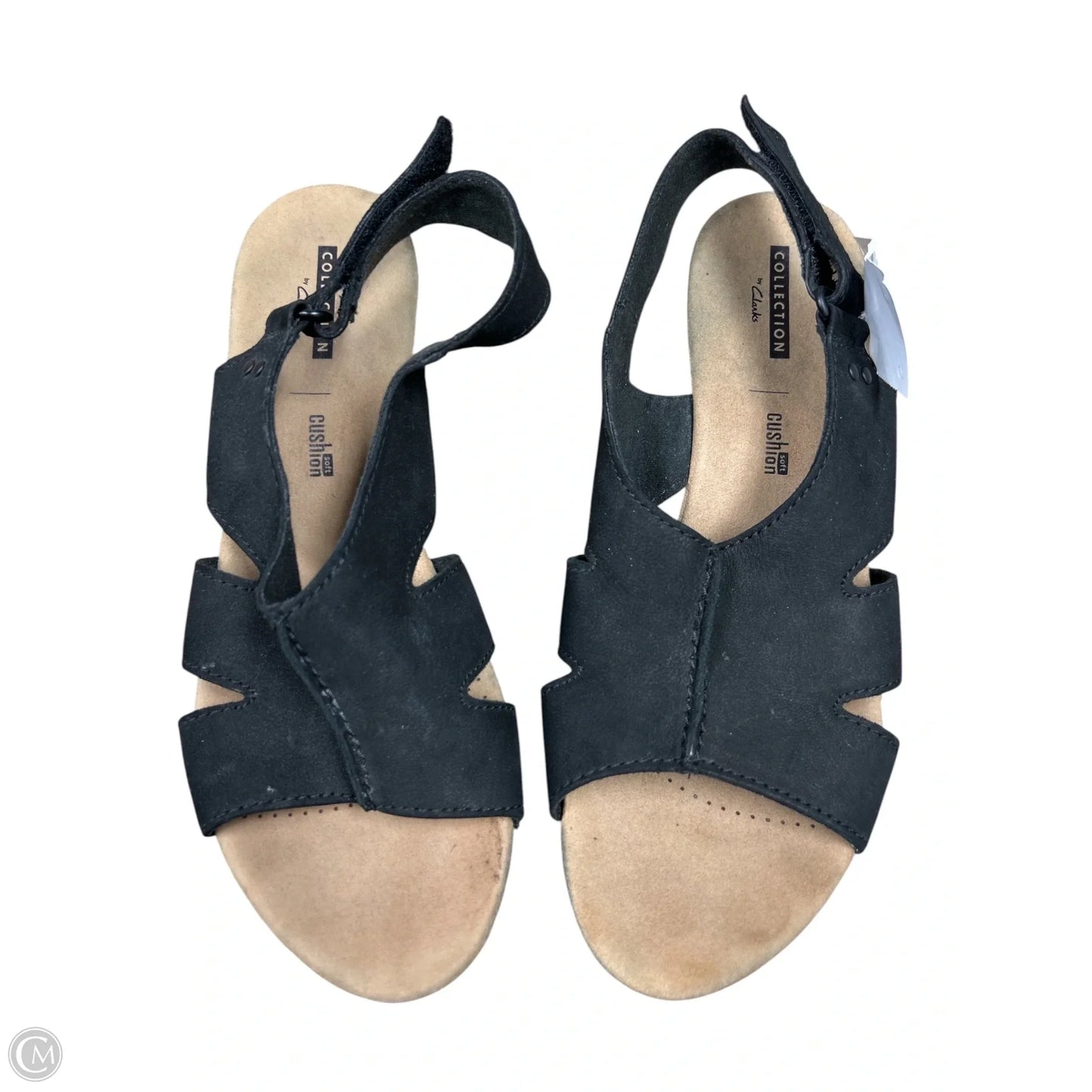 Sandals Heels Wedge By Clarks In Black, Size: 8.5