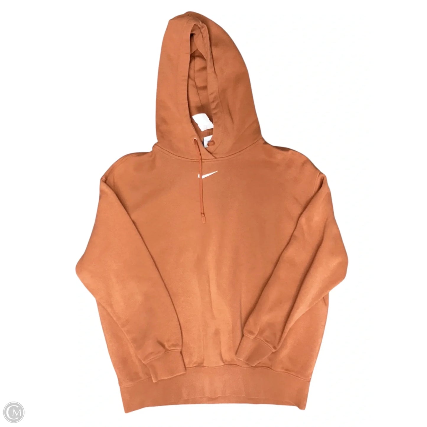 Athletic Sweatshirt Hoodie By Nike In Orange, Size: M
