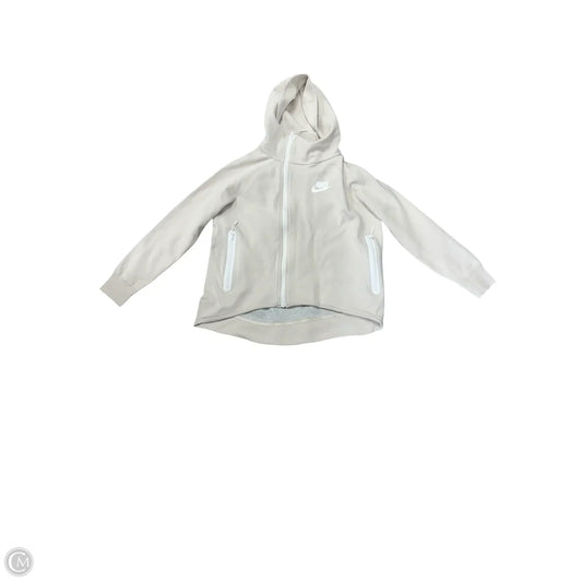 Athletic Sweatshirt Hoodie By Nike In Tan, Size: S