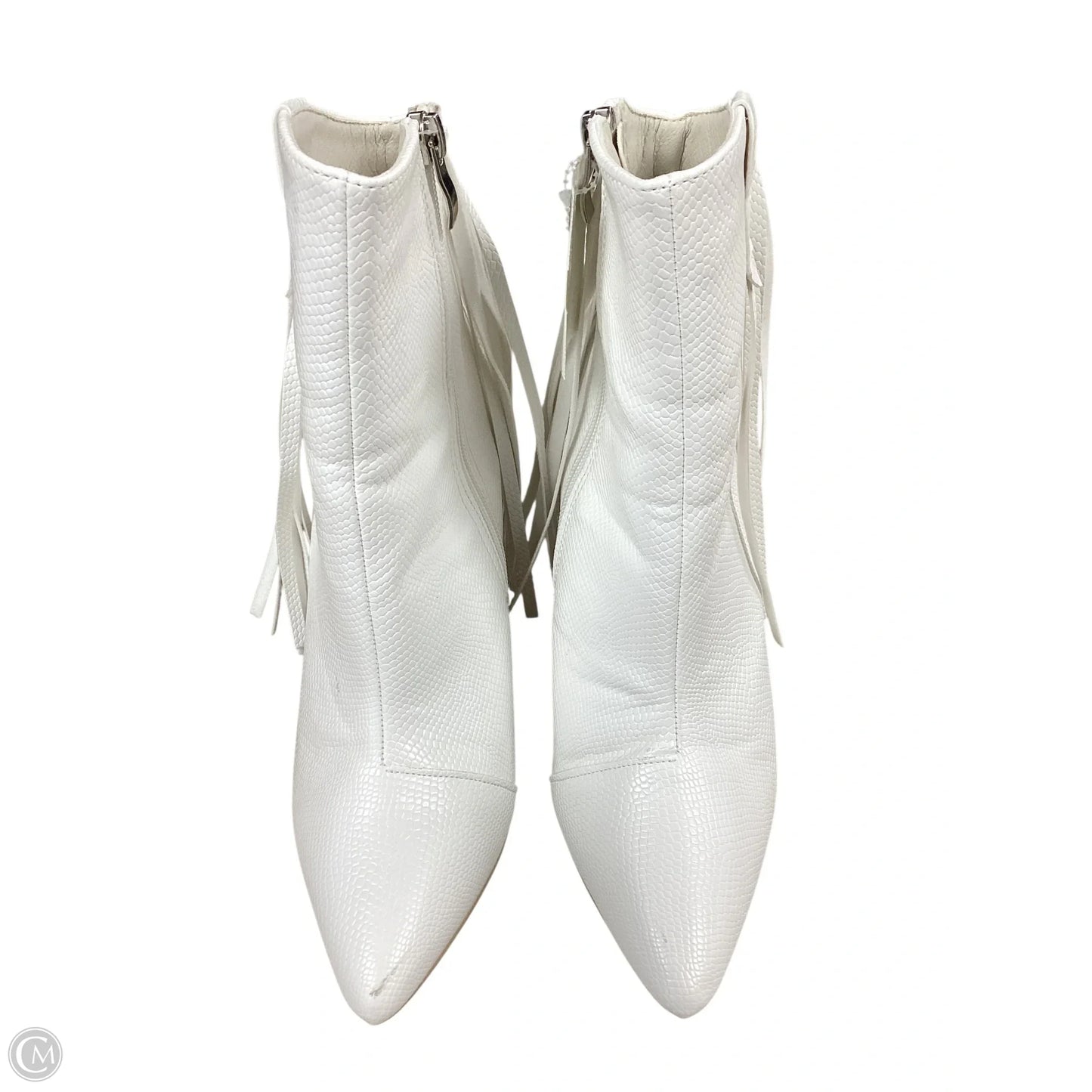Boots Ankle Heels By Clothes Mentor In White, Size: 7.5