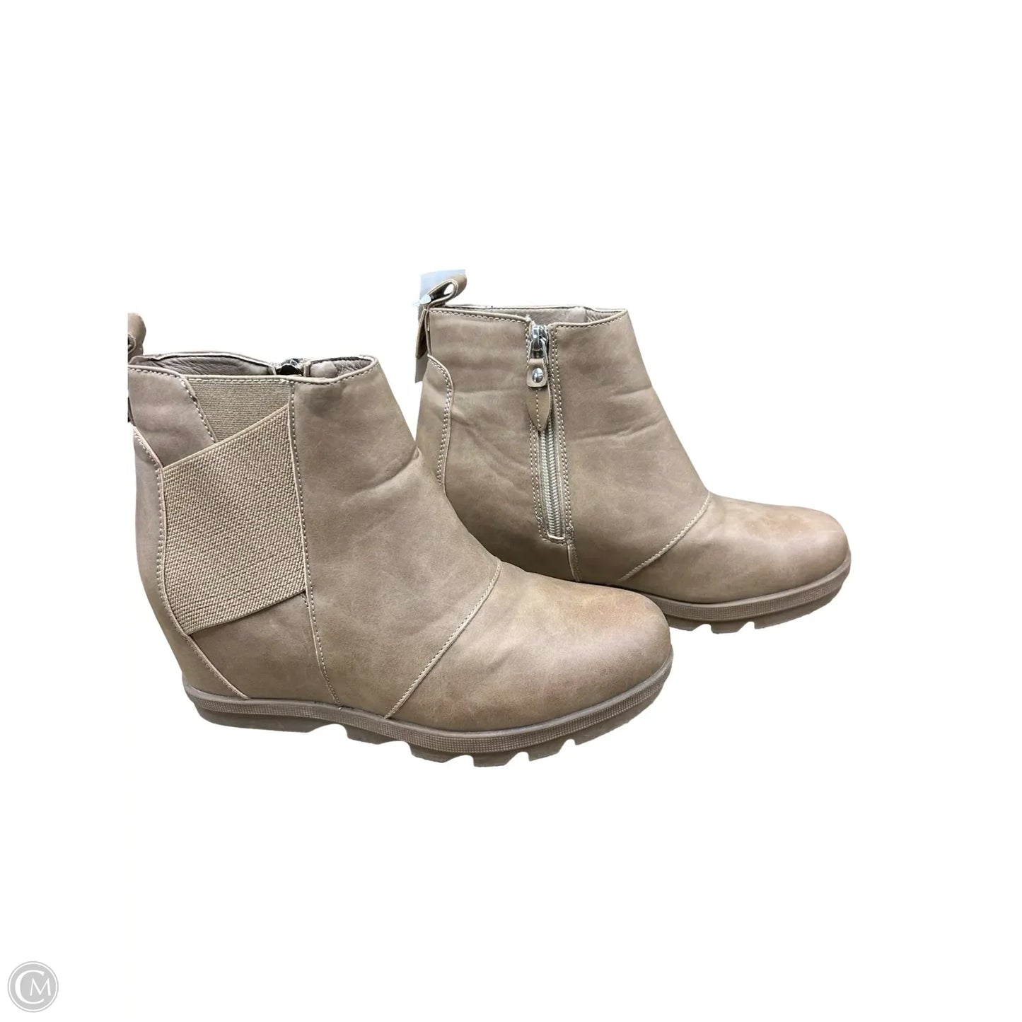 Boots Ankle Heels By Clothes Mentor In Brown, Size: 8
