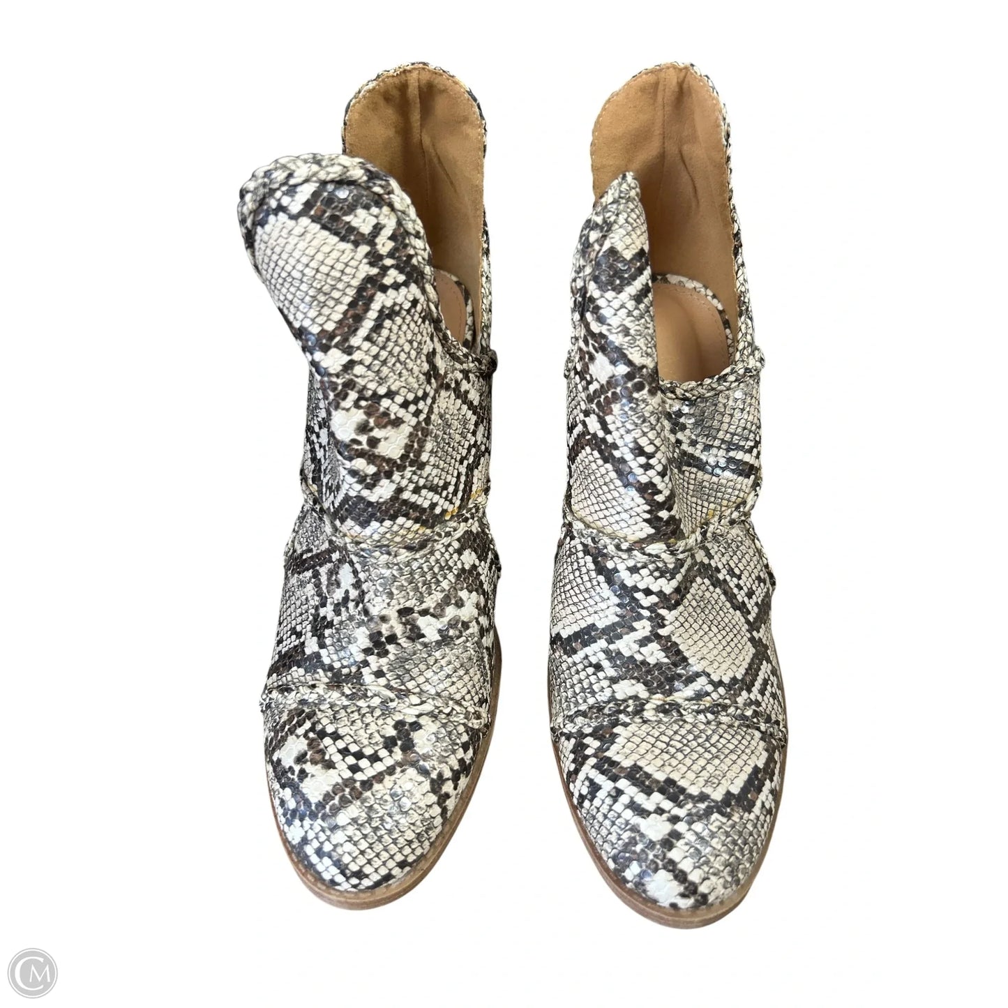 Boots Ankle Heels By Clothes Mentor In Snakeskin Print, Size: 10