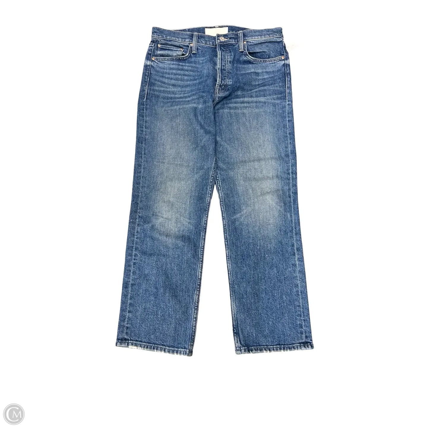 Jeans Straight By Mother Jeans In Blue Denim, Size: 10