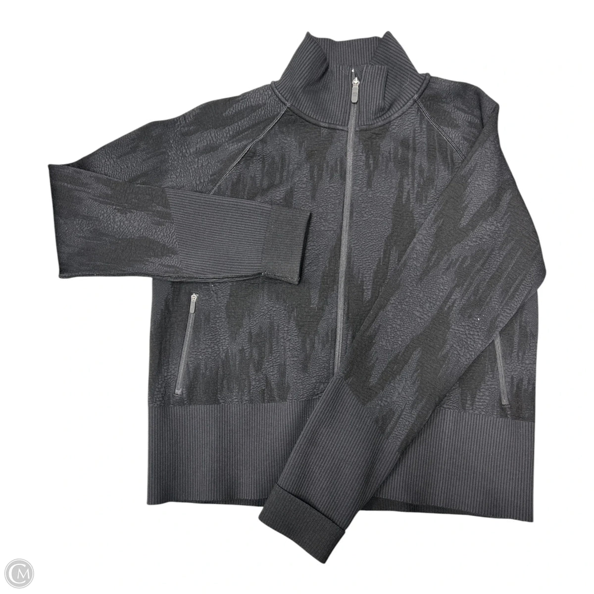 Athletic Jacket By Lululemon In Black, Size: 12