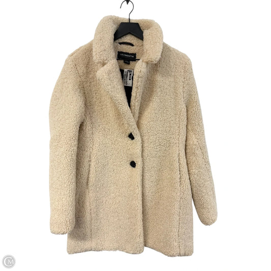 Coat Faux Fur & Sherpa By Liz Claiborne In Cream, Size: S
