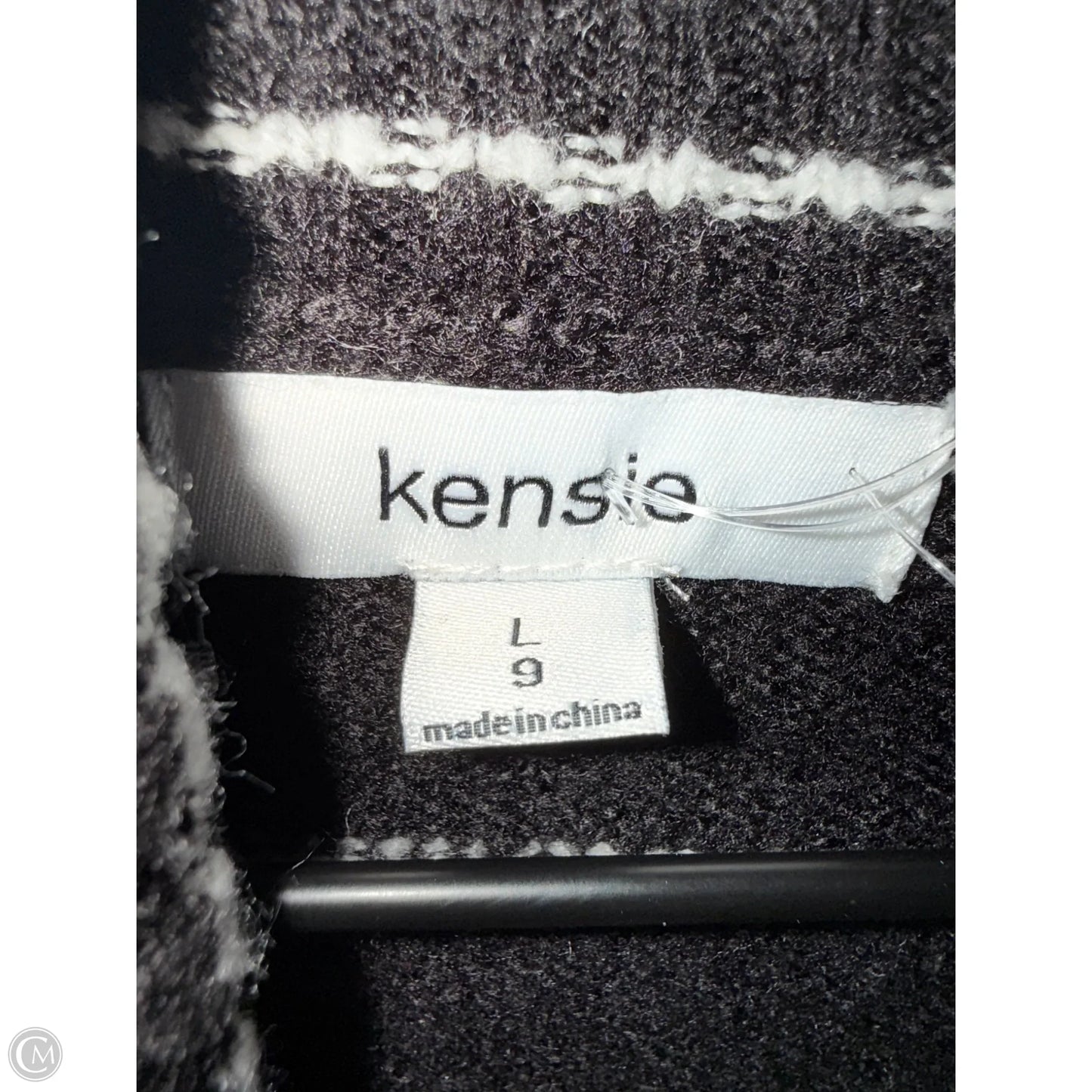 Sweater By Kensie In Black & White, Size: L