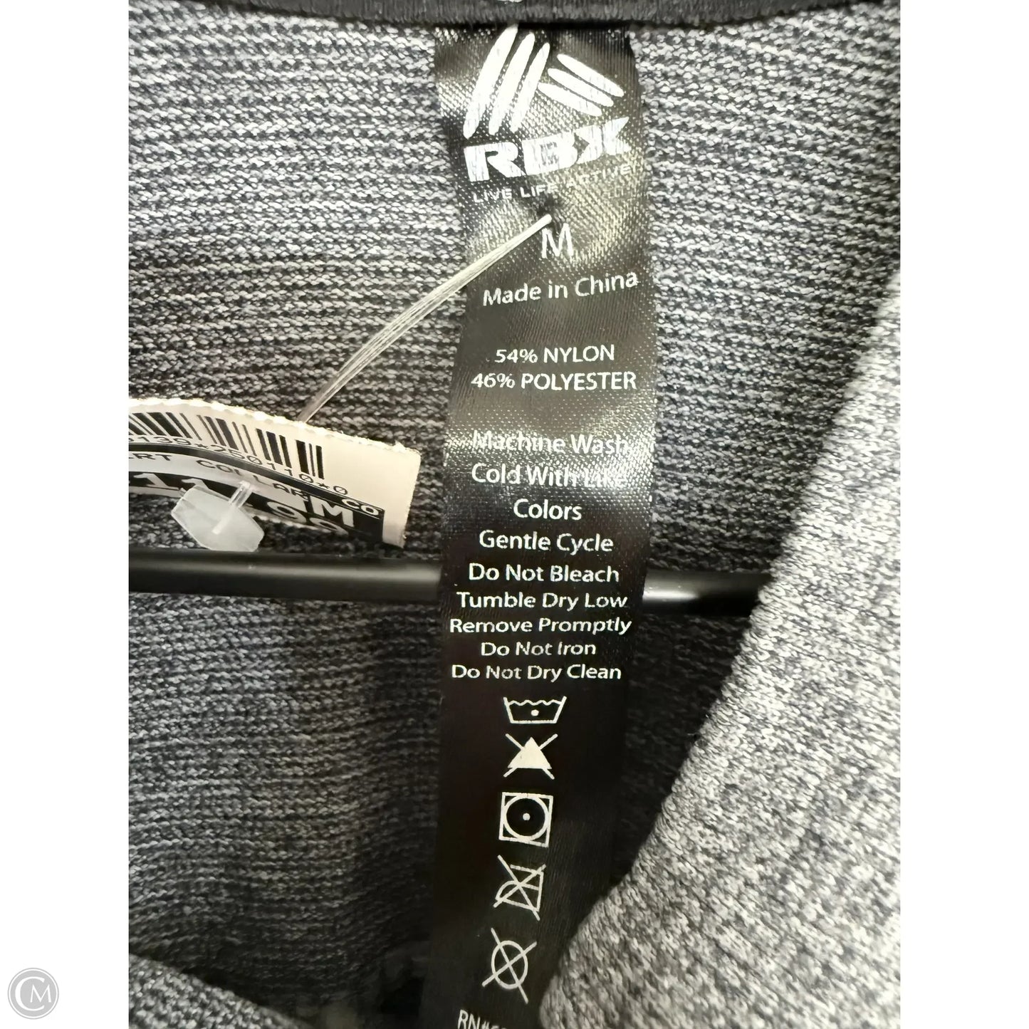 Athletic Sweatshirt Collar By Rbx In Grey, Size: M