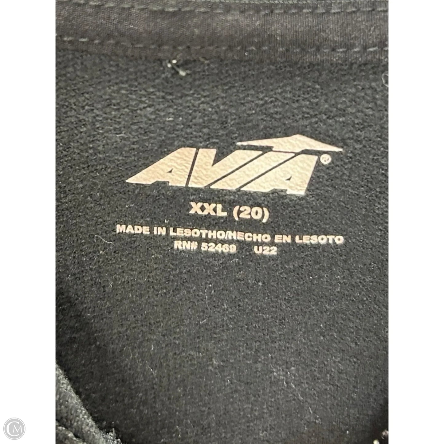 Athletic Top Long Sleeve Hoodie By Avia In Black, Size: Xxl