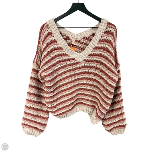 Sweater By Pol In Cream & Pink, Size: S
