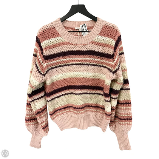 Sweater By Z Supply In Pink & Purple, Size: L