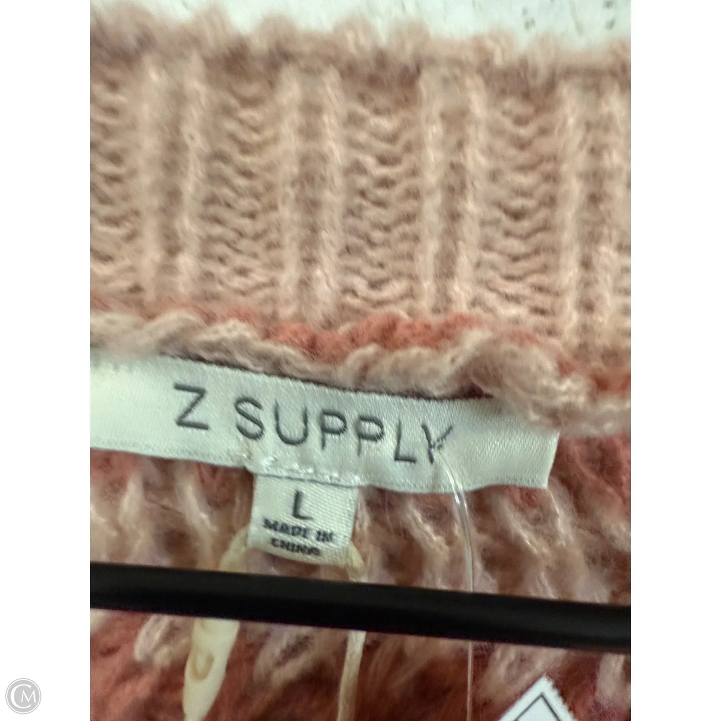 Sweater By Z Supply In Pink & Purple, Size: L