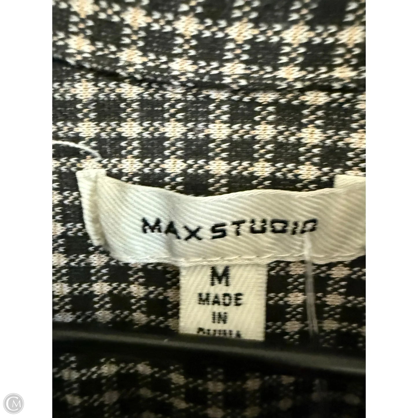 Blouse Long Sleeve By Max Studio In Black & Tan, Size: M