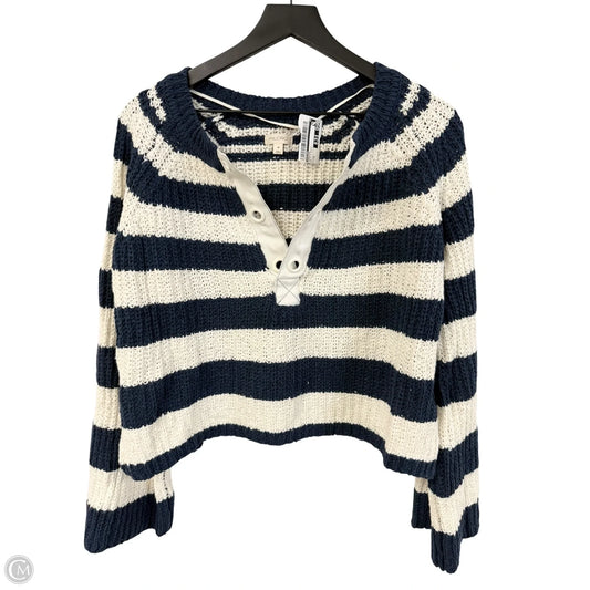 Sweater By Pilcro In Blue & White, Size: M