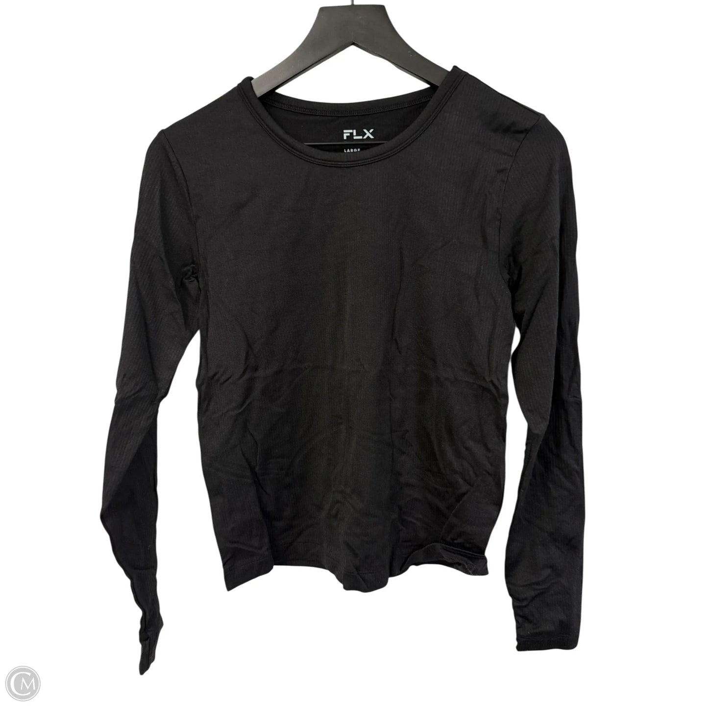 Athletic Top Long Sleeve Crewneck By Flx In Black, Size: L
