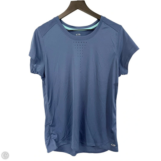 Athletic Top Short Sleeve By Champion In Blue, Size: L