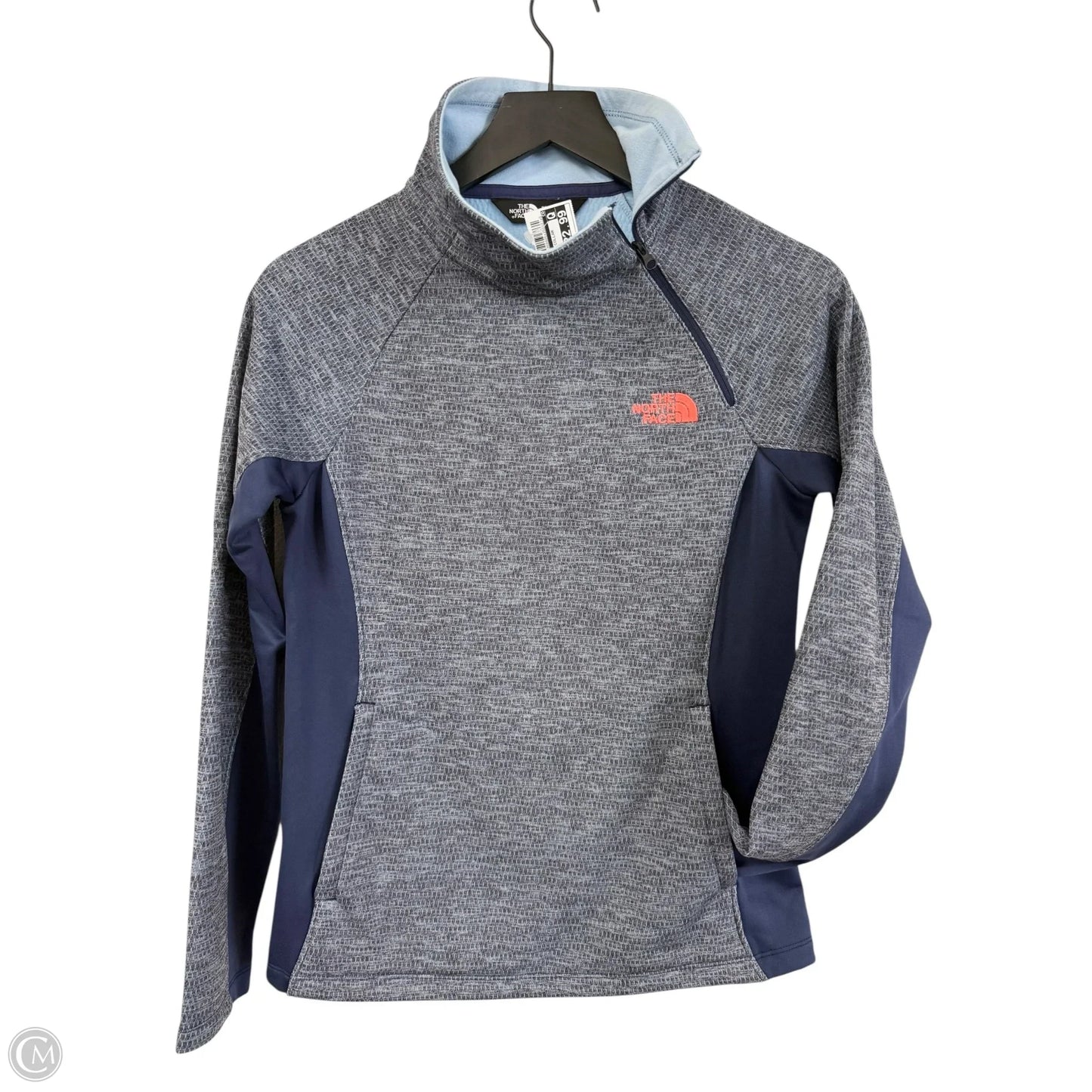 Athletic Top Long Sleeve Collar By The North Face In Blue, Size: S