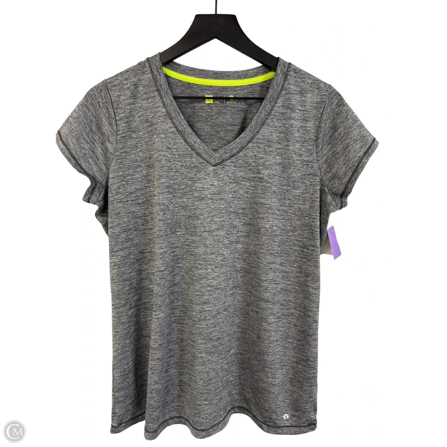 Athletic Top Short Sleeve By Xersion In Grey, Size: L