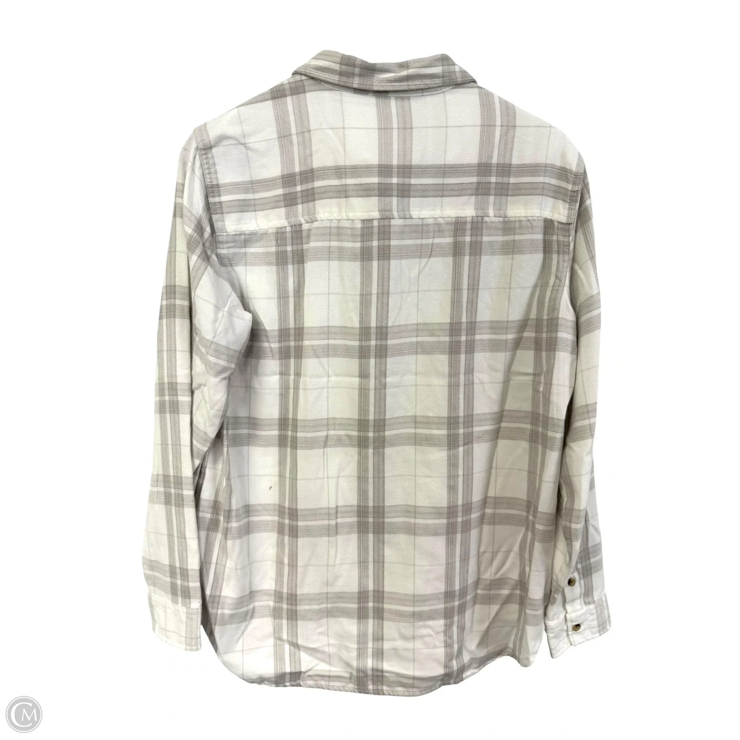 Blouse Long Sleeve By Jachs Girlfirend In Grey & White, Size: M