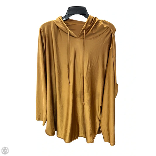 Athletic Top Long Sleeve Hoodie By Shein In Brown, Size: 3x