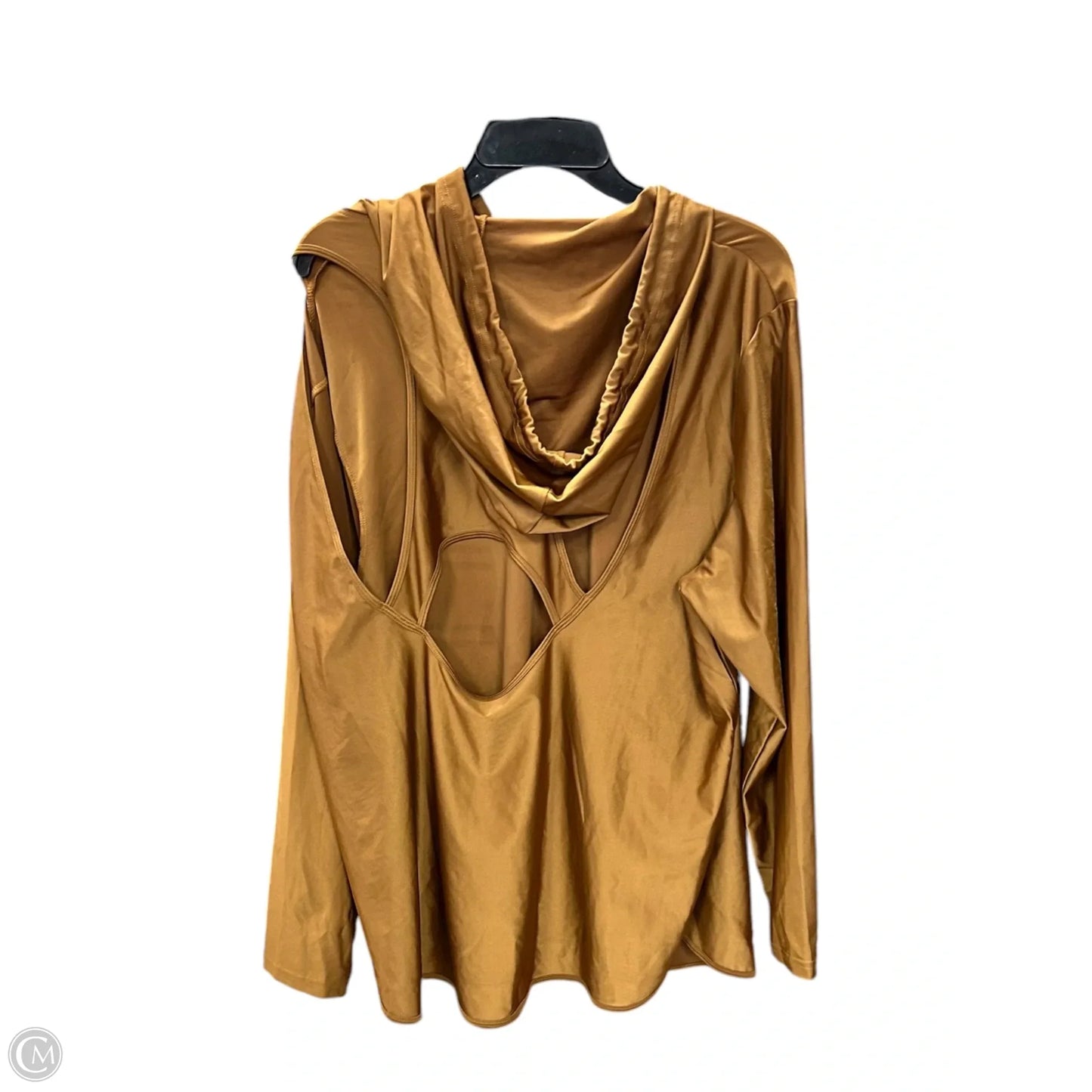 Athletic Top Long Sleeve Hoodie By Shein In Brown, Size: 3x
