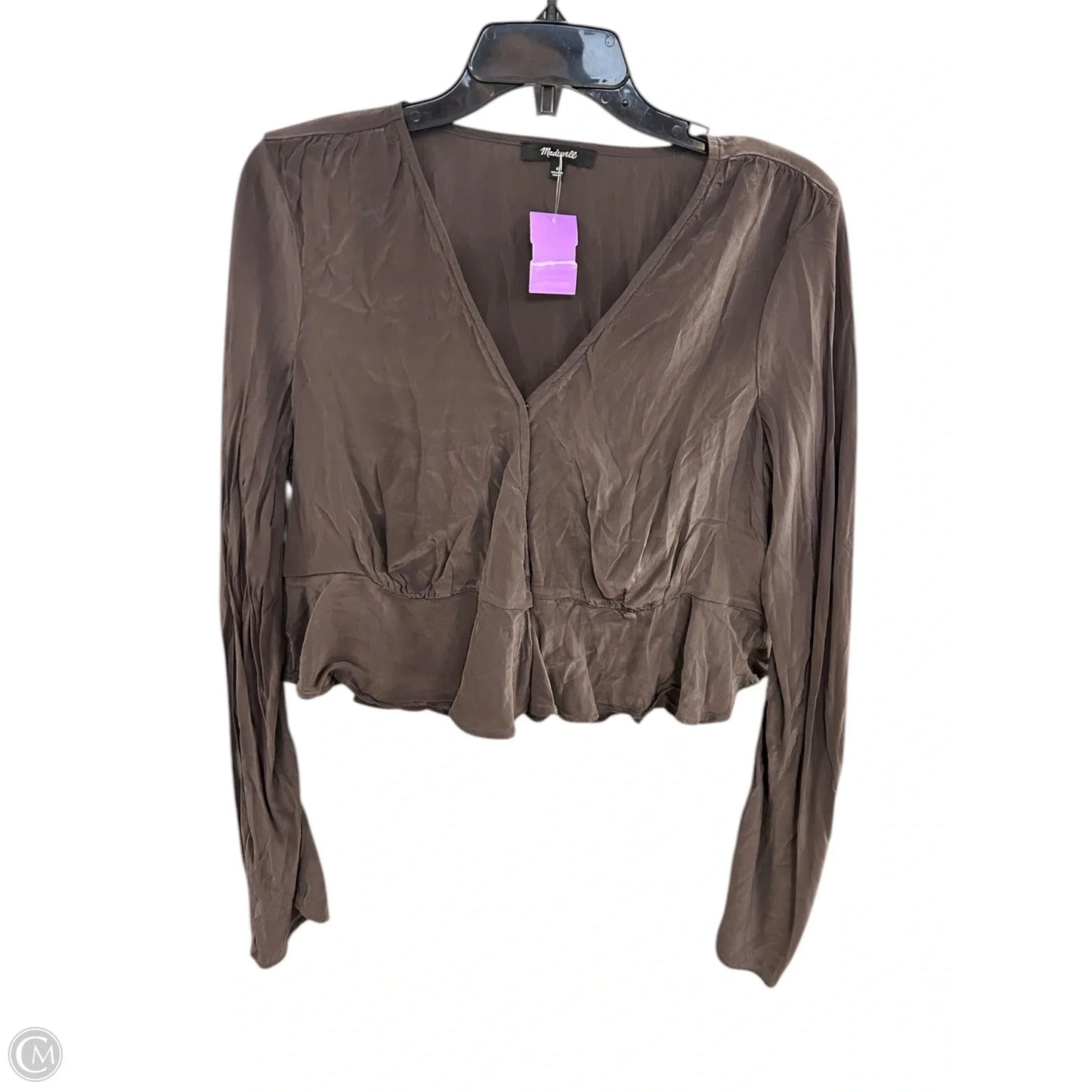 Top Long Sleeve By Madewell In Brown, Size: S