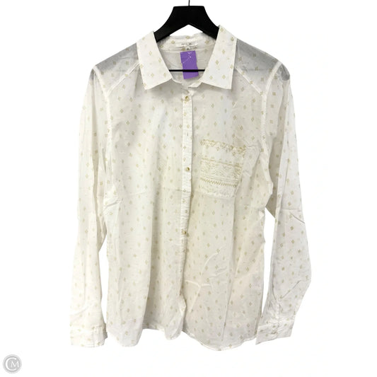 Blouse Long Sleeve By Maurices In Cream & White, Size: Xl