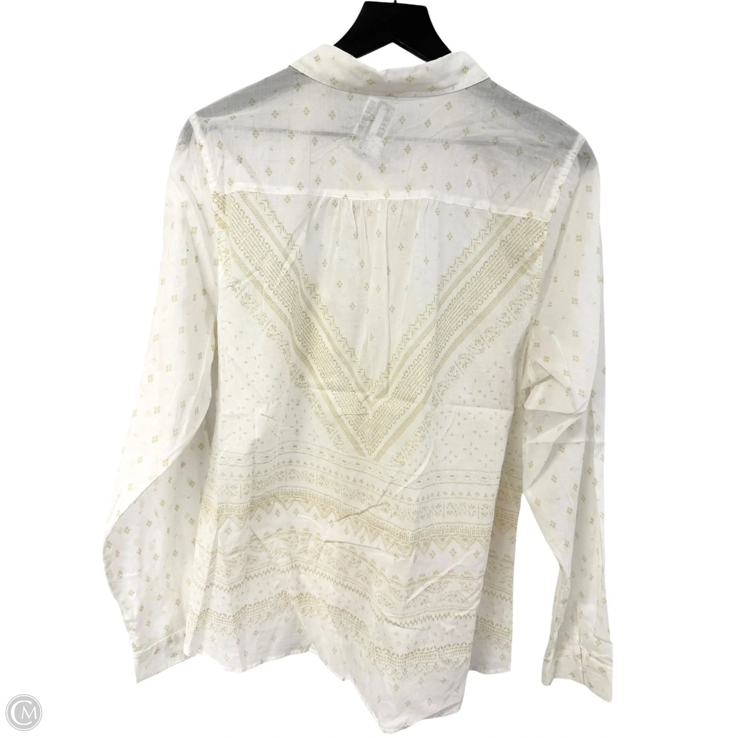Blouse Long Sleeve By Maurices In Cream & White, Size: Xl