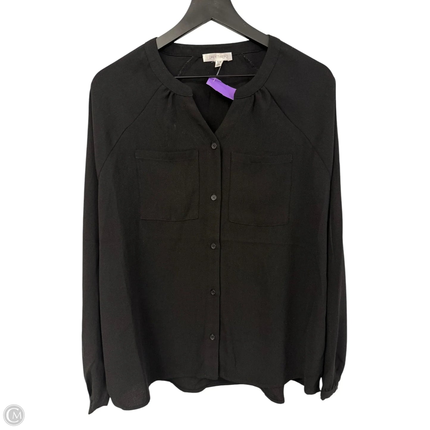 Blouse Long Sleeve By Cme In Black, Size: Xl