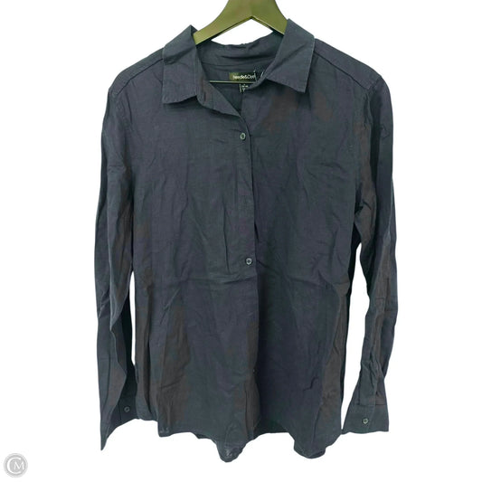 Blouse Long Sleeve By Clothes Mentor In Navy, Size: L
