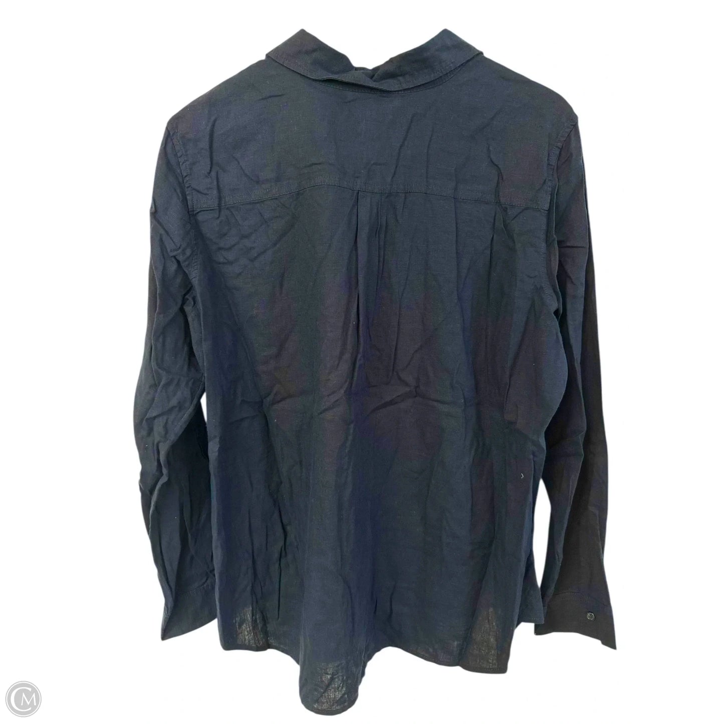 Blouse Long Sleeve By Clothes Mentor In Navy, Size: L