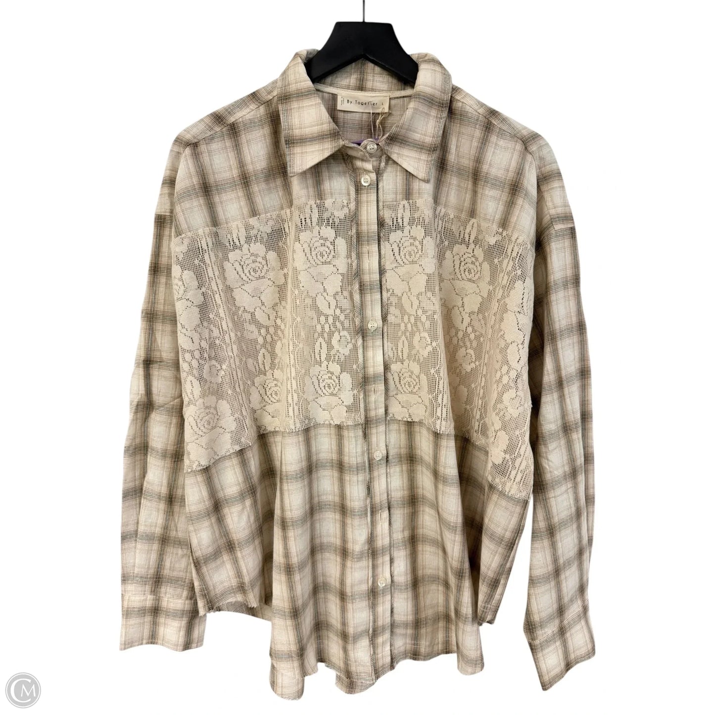 Blouse Long Sleeve By By Together In Tan, Size: L
