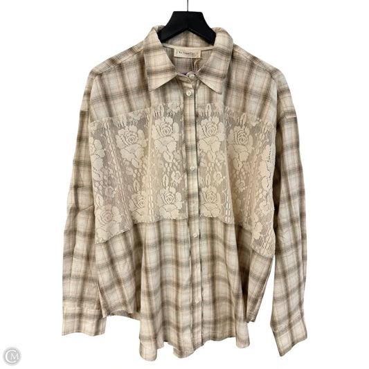 Blouse Long Sleeve By By Together In Tan, Size: L