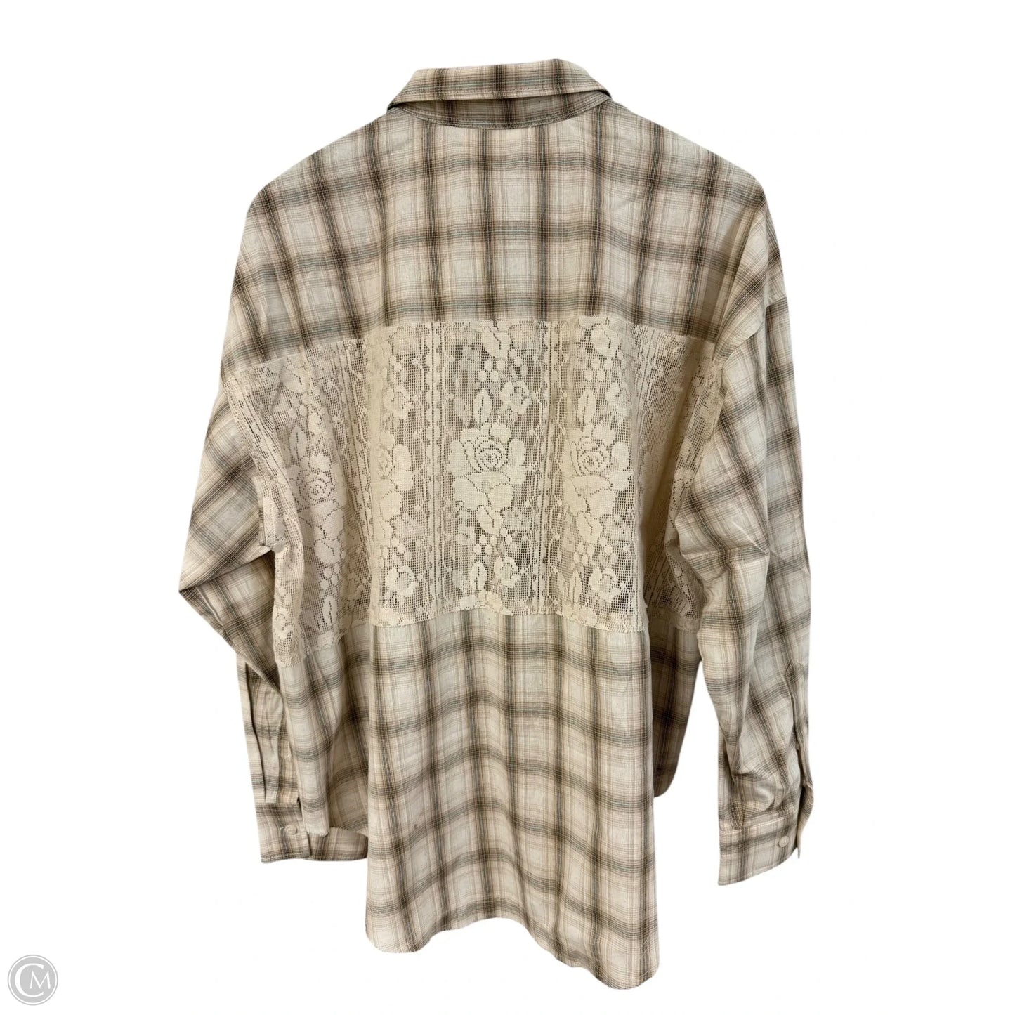 Blouse Long Sleeve By By Together In Tan, Size: L