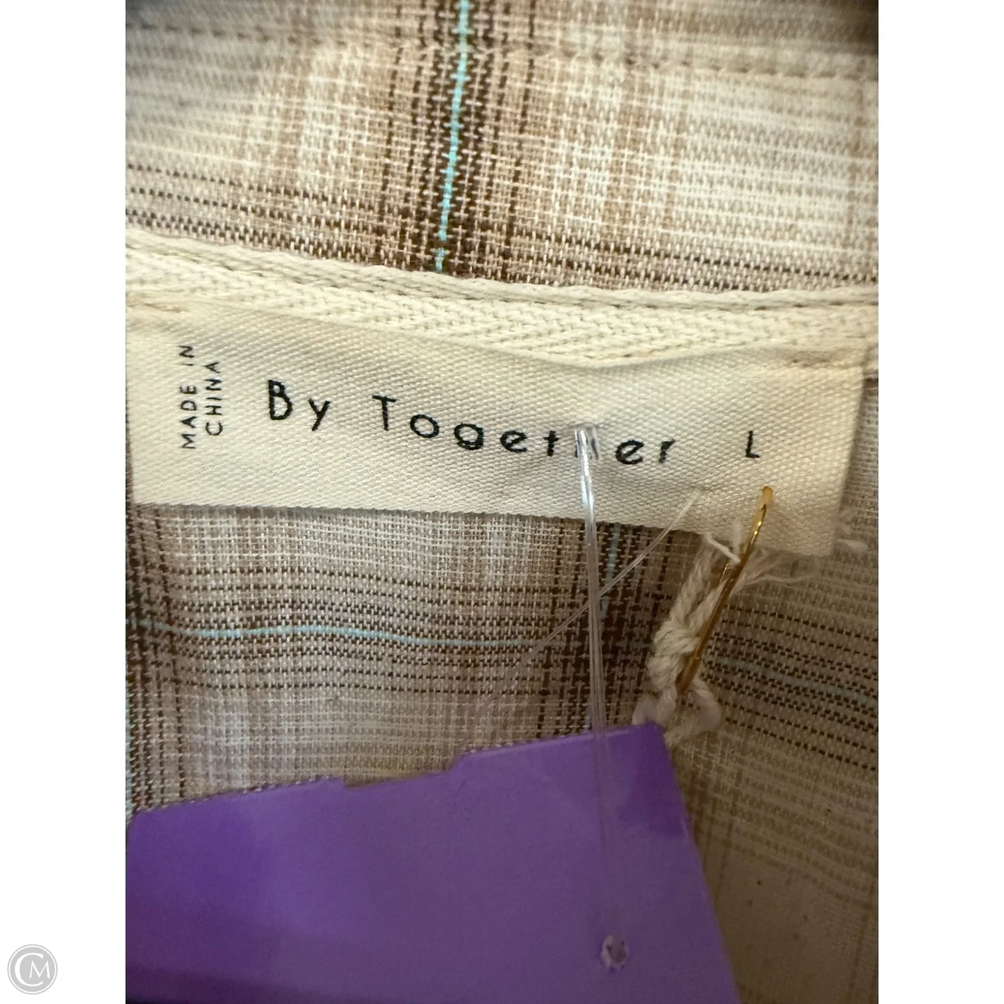 Blouse Long Sleeve By By Together In Tan, Size: L