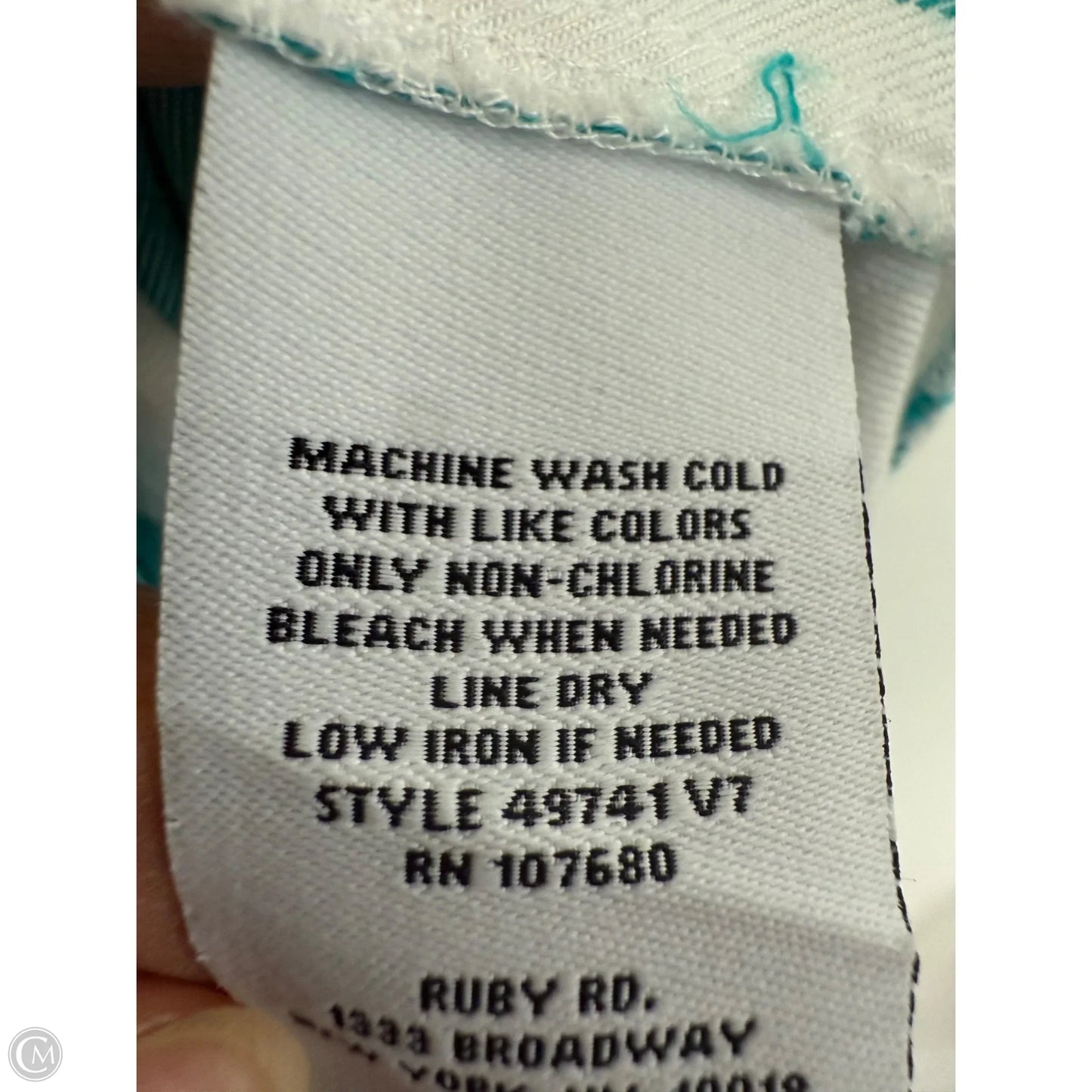 Top 3/4 Sleeve By Ruby Rd In Blue & White, Size: Xlp