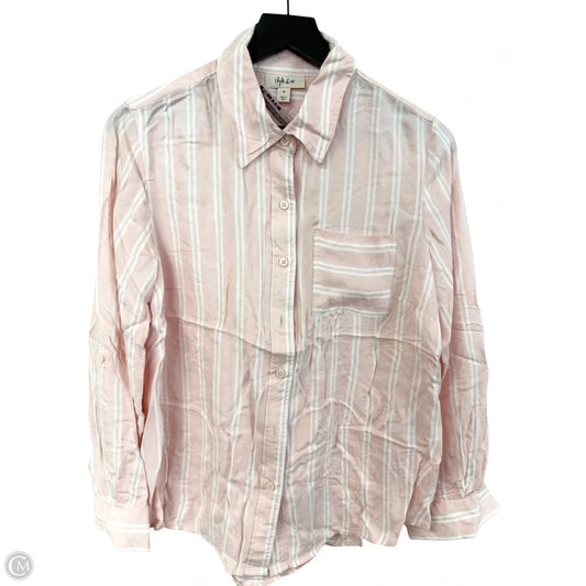 Blouse Long Sleeve By Style And Co Collection Women In Pink, Size: M
