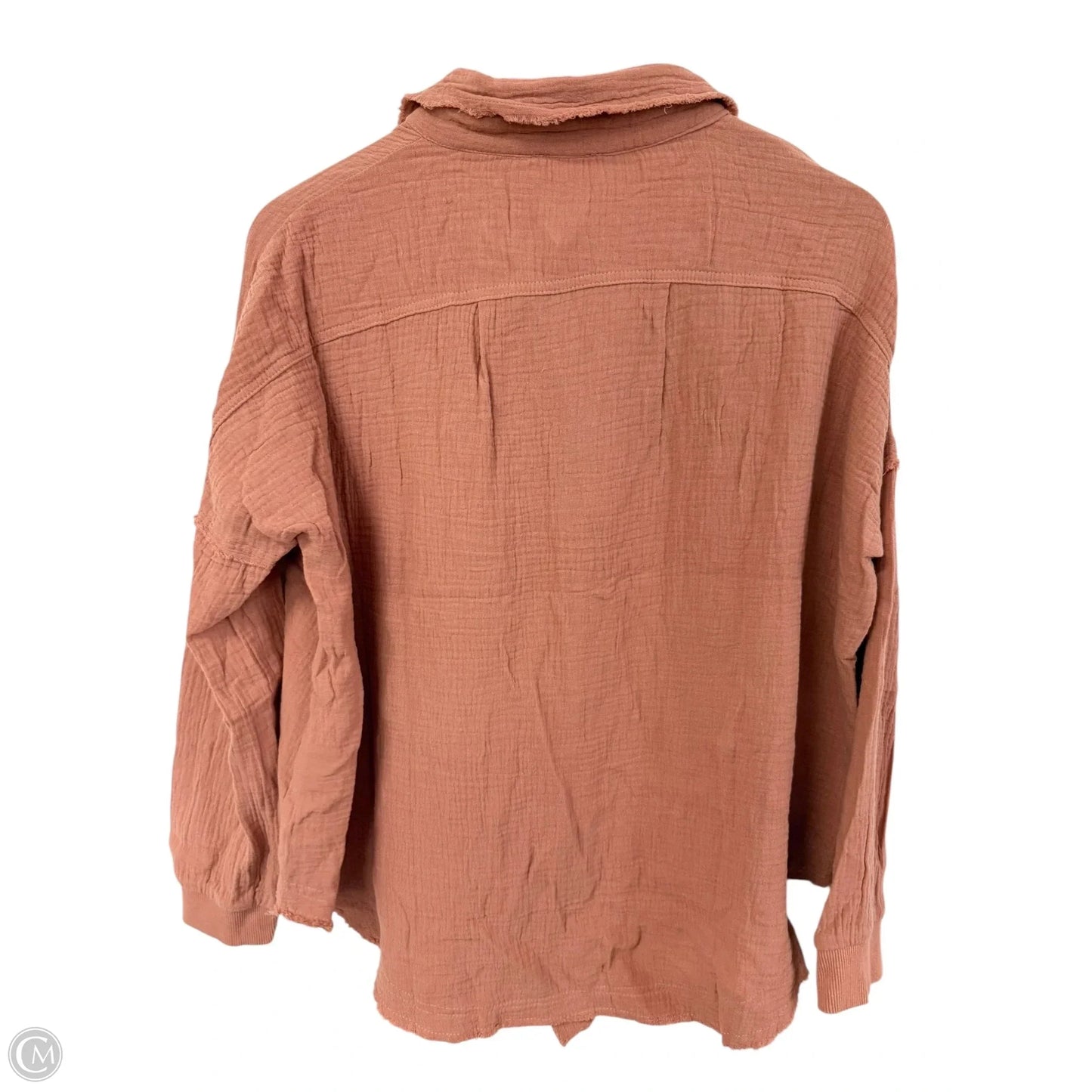 Blouse Long Sleeve By Pink Lily In Orange, Size: M
