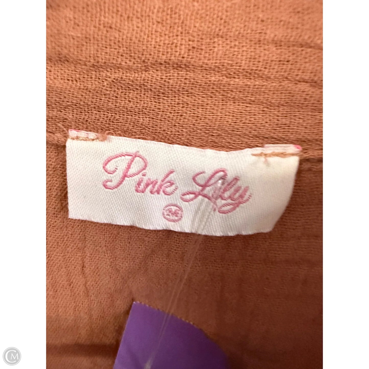 Blouse Long Sleeve By Pink Lily In Orange, Size: M
