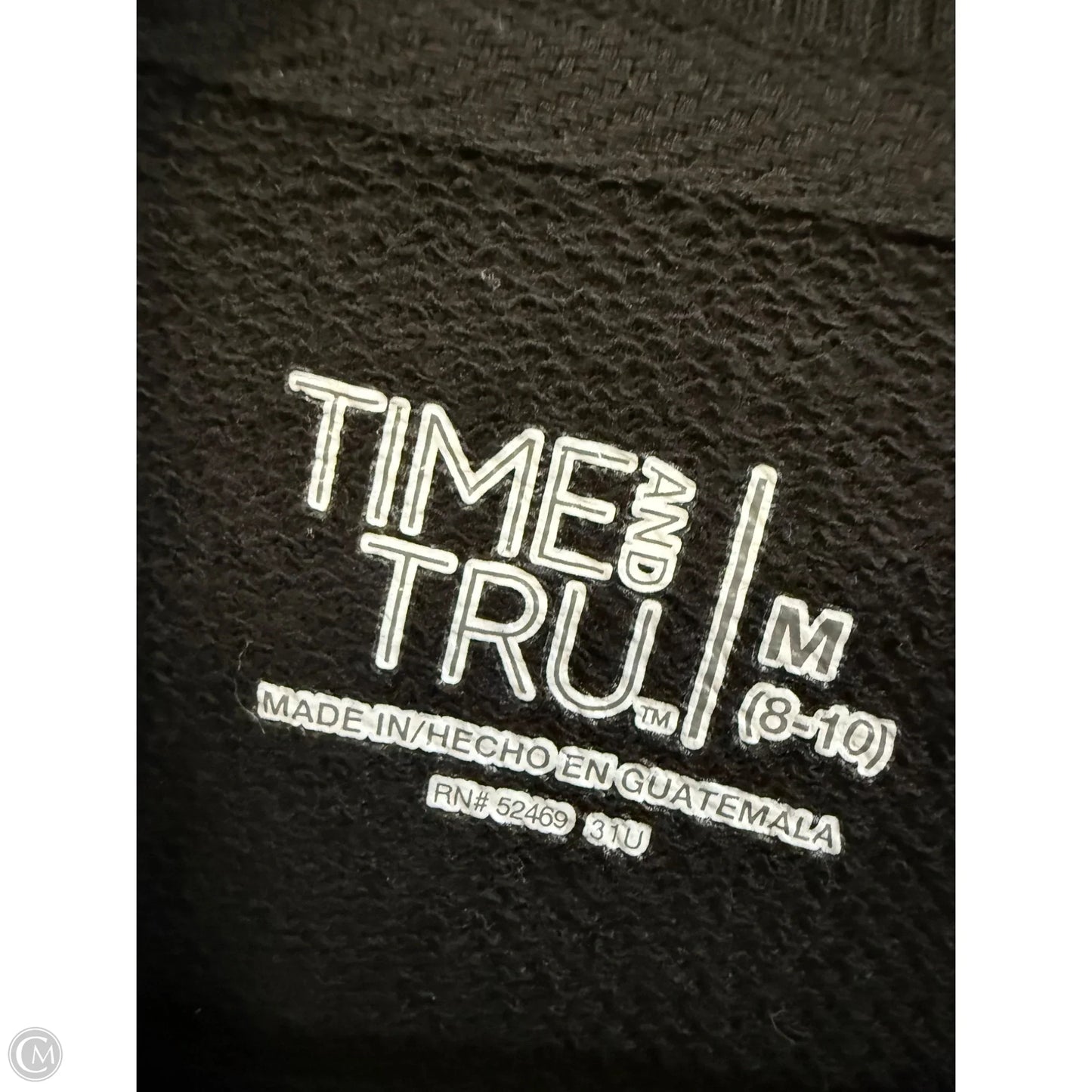 Sweatshirt Crewneck By Time And Tru In Black, Size: M