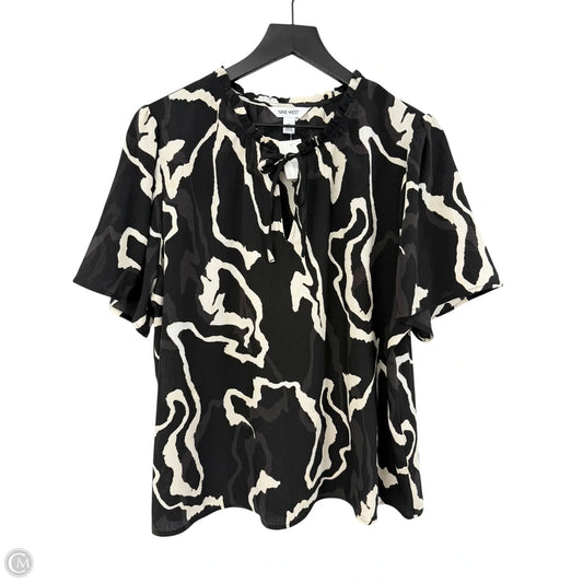 Top Short Sleeve By Nine West In Black & White, Size: Xl