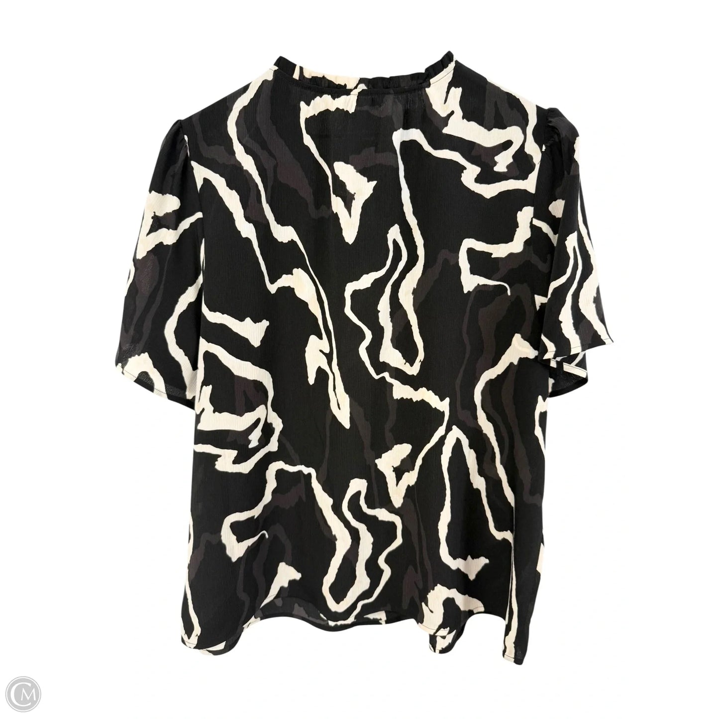 Top Short Sleeve By Nine West In Black & White, Size: Xl