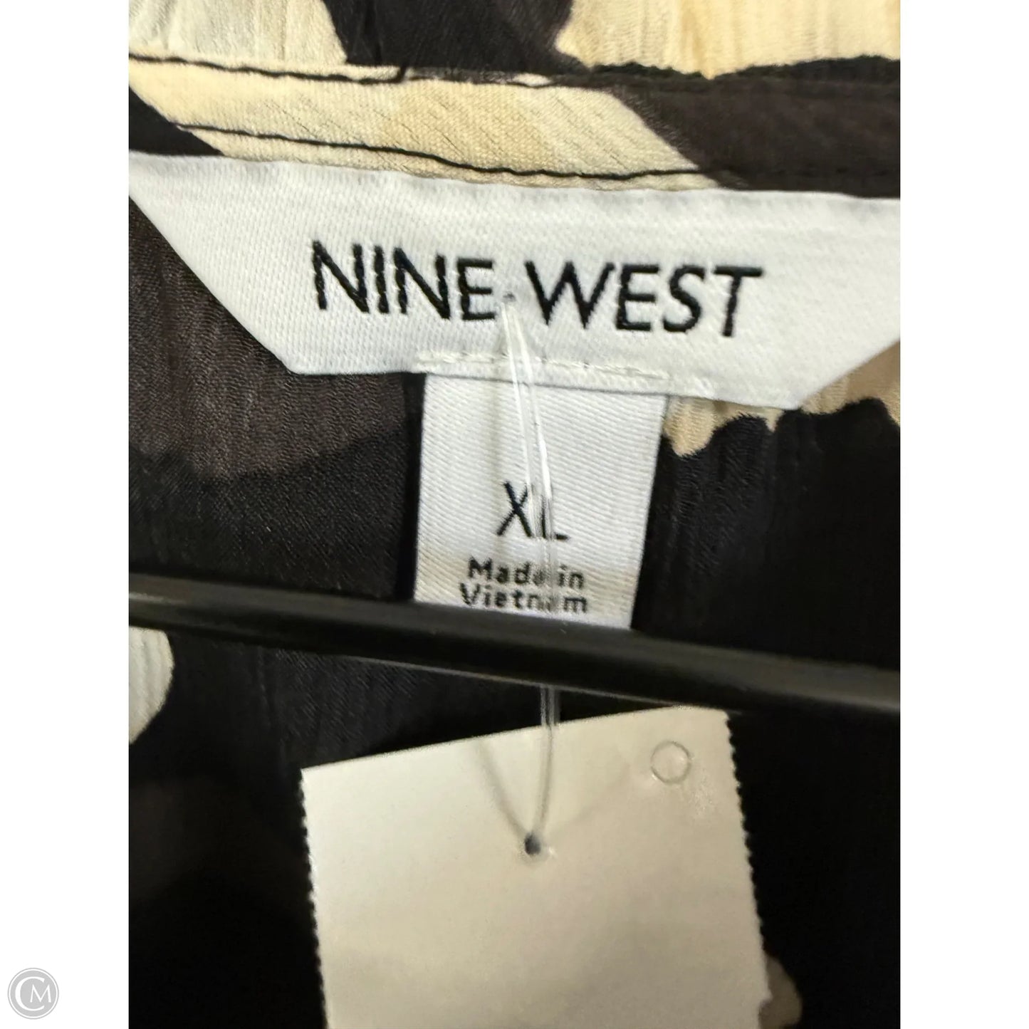 Top Short Sleeve By Nine West In Black & White, Size: Xl