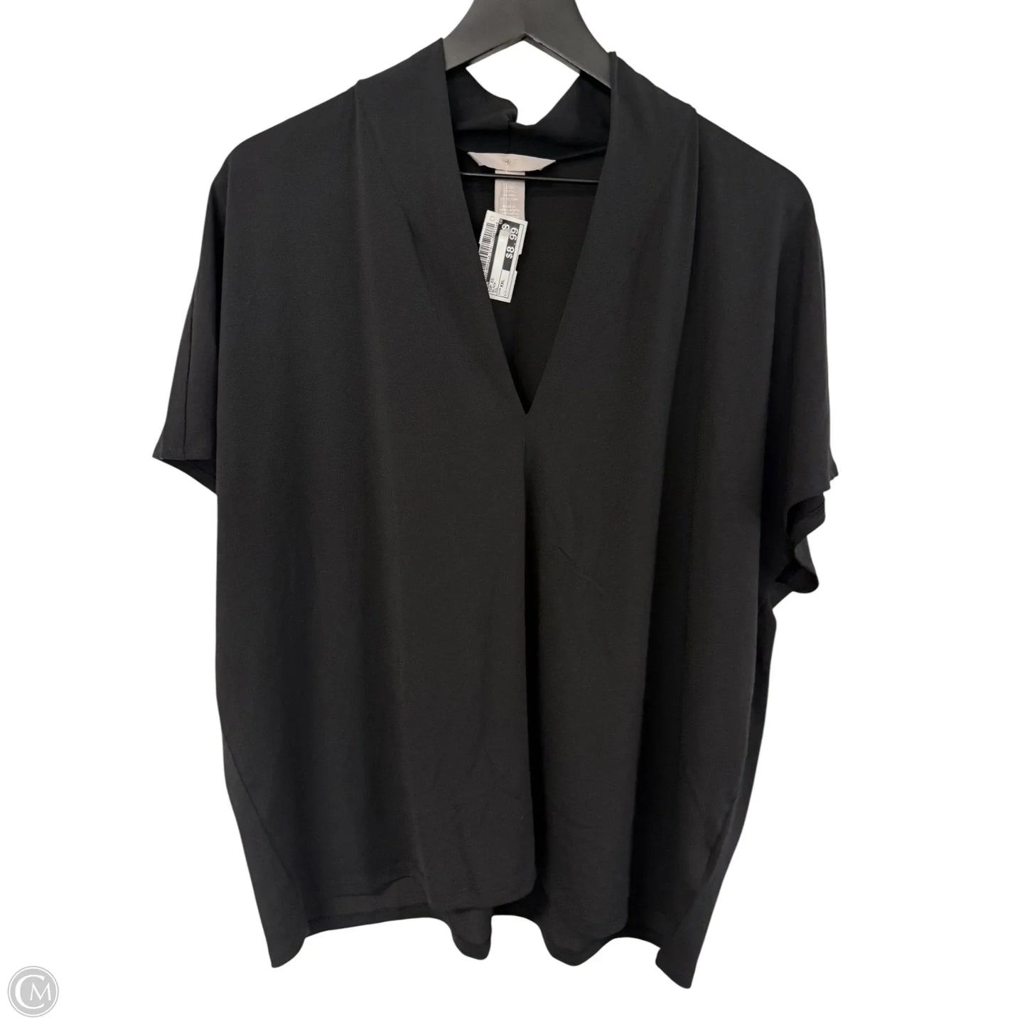 Top Short Sleeve By H&m In Black, Size: Xxl