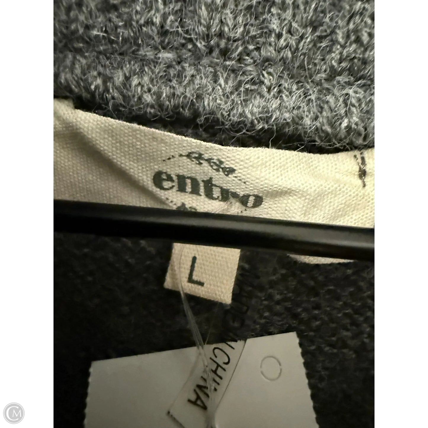 Sweater Short Sleeve By Entro In Grey, Size: L