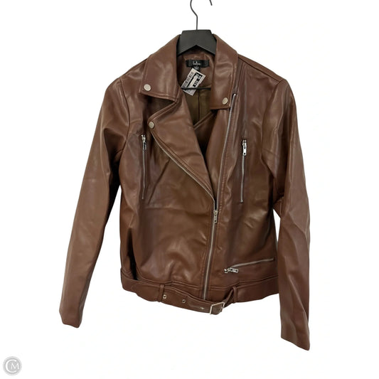 Jacket Moto By Lulus In Brown, Size: M