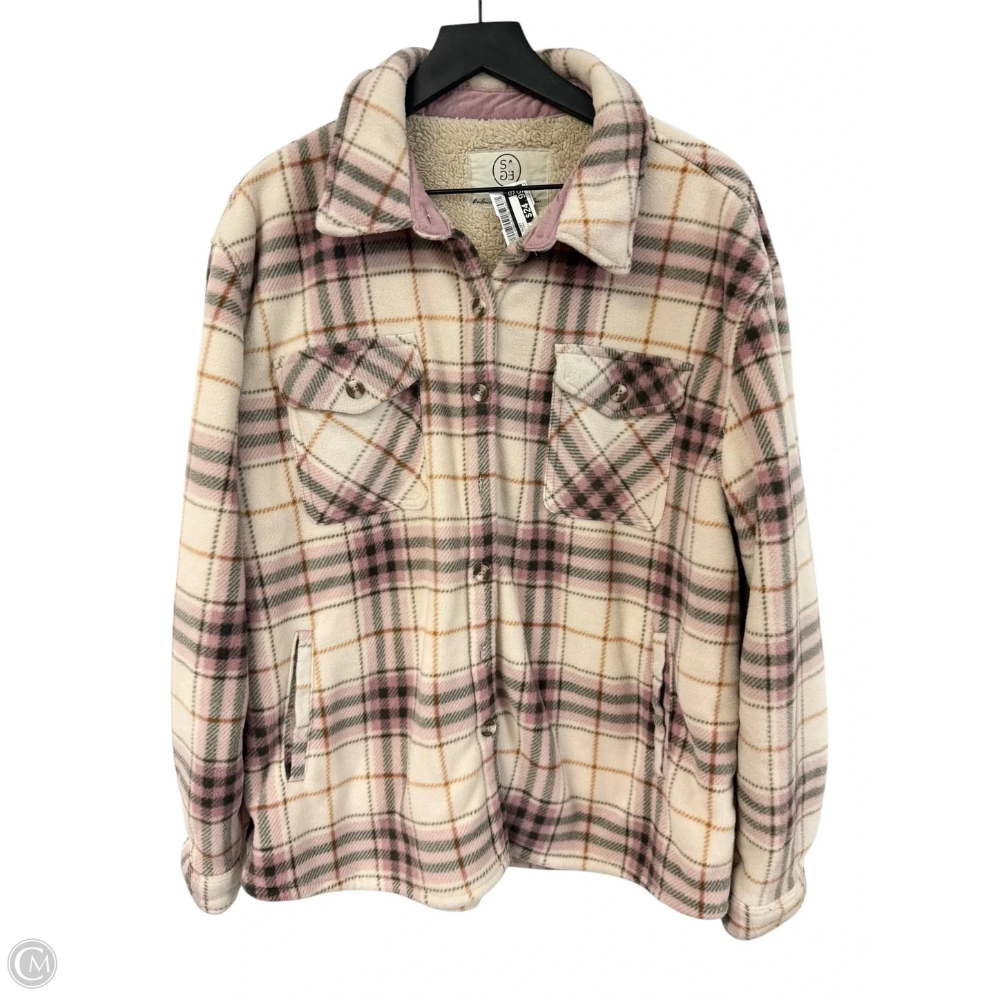 Jacket Shirt By Sage In Plaid Pattern, Size: Xl