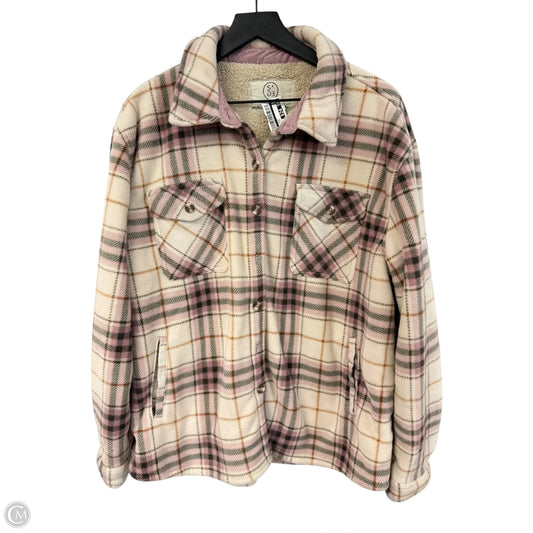 Jacket Shirt By Sage In Plaid Pattern, Size: Xl