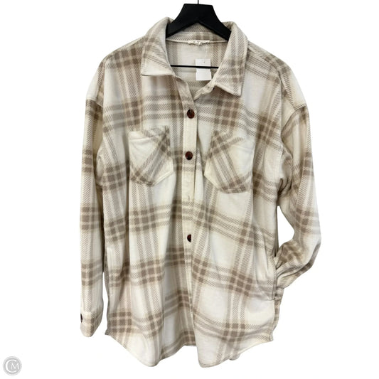 Jacket Shirt By Maurices In Cream, Size: L