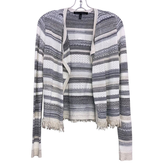 Sweater Cardigan By White House Black Market In Grey & White, Size:M